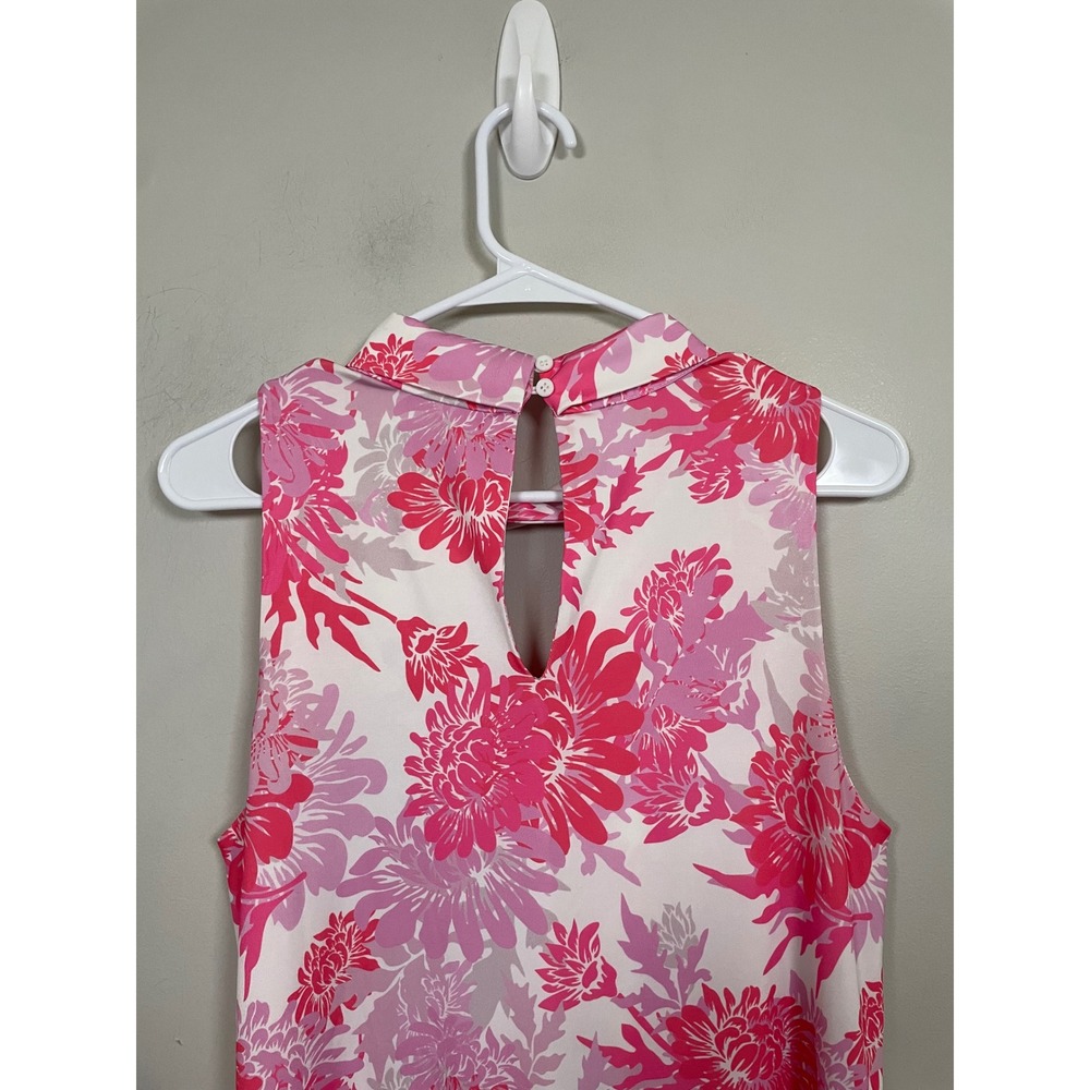 Jean-Pierre Klifa Paris Pink Floral Sleeveless Dress Size Small Preppy Coastal - Picture 5 of 9
